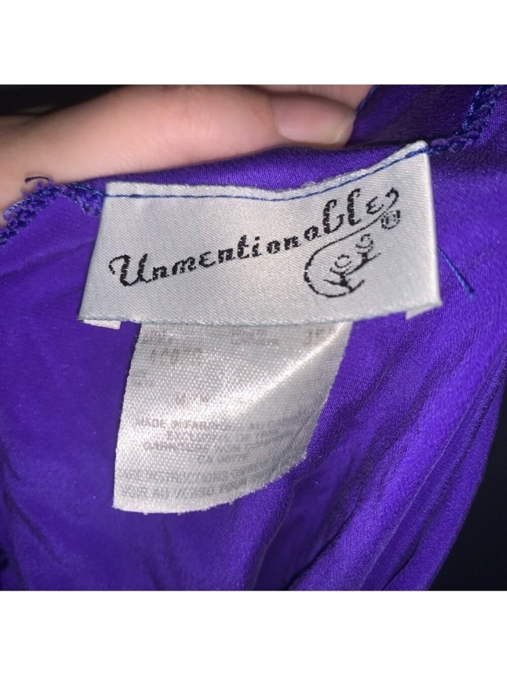 Vintage Purple Chemise 100% Silk - Picture 3 of 9